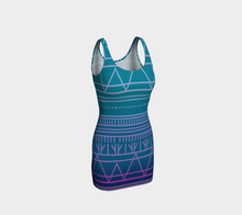 Load image into Gallery viewer, Blue Inuit Tattoo Body Con Dress: Made to Order