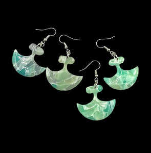 Clay ulu gemstone style earrings