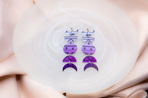 Purple Moon Phase Earrings