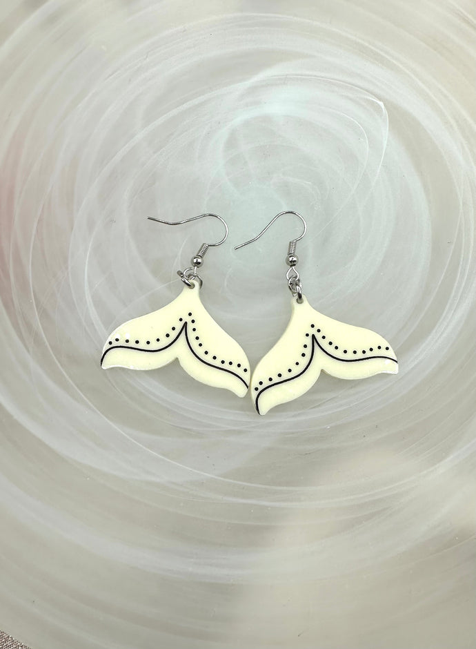 Ivory inspired mini whale tail earrings