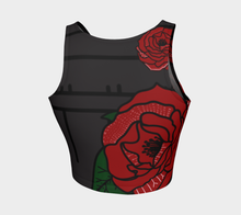 Load image into Gallery viewer, Grey Red Rose Inuit Tattoo Crop top
