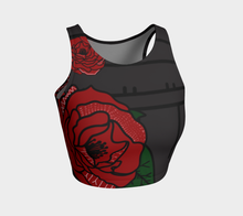 Load image into Gallery viewer, Grey Red Rose Inuit Tattoo Crop top
