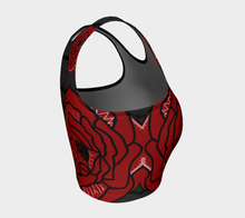 Load image into Gallery viewer, Grey Red Rose Inuit Tattoo Crop top
