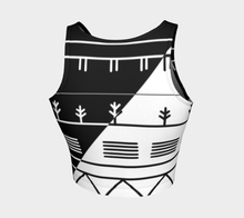 Load image into Gallery viewer, Split Inuit Tattoo Black and White Crop Top: Made to Order
