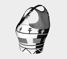 Load image into Gallery viewer, Split Inuit Tattoo Black and White Crop Top: Made to Order
