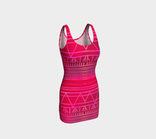 Load image into Gallery viewer, Pink Inuit Tattoo Body Con Dress: Made to order
