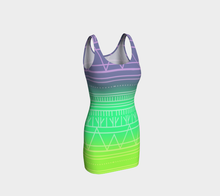 Load image into Gallery viewer, Electric lime fitted dress Inuit Tattoos: Made to Order
