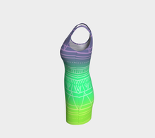 Load image into Gallery viewer, Electric lime fitted dress Inuit Tattoos: Made to Order
