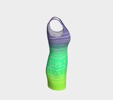 Load image into Gallery viewer, Electric lime fitted dress Inuit Tattoos: Made to Order
