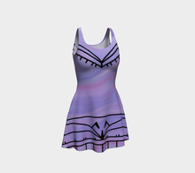 Load image into Gallery viewer, Purple Inuit Tattoo Flared Dress: Made to Order
