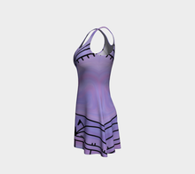 Load image into Gallery viewer, Purple Inuit Tattoo Flared Dress: Made to Order

