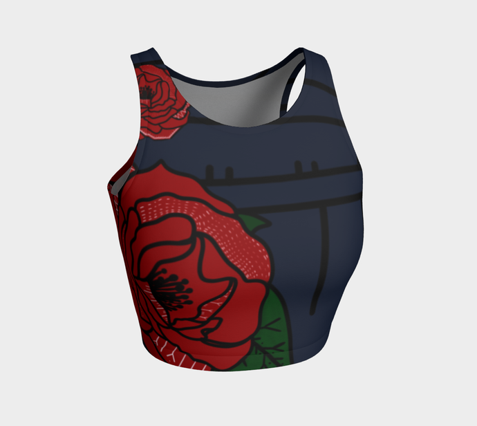 Navy Rose Tunniit Crop Top