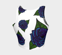 Load image into Gallery viewer, Blue Rose Crop Top
