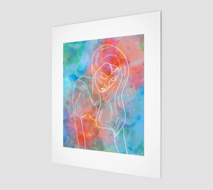 Woman With Moon and Stars Print