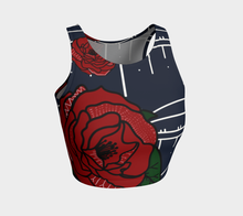 Load image into Gallery viewer, Navy Rose Crop Top with White Tunniit
