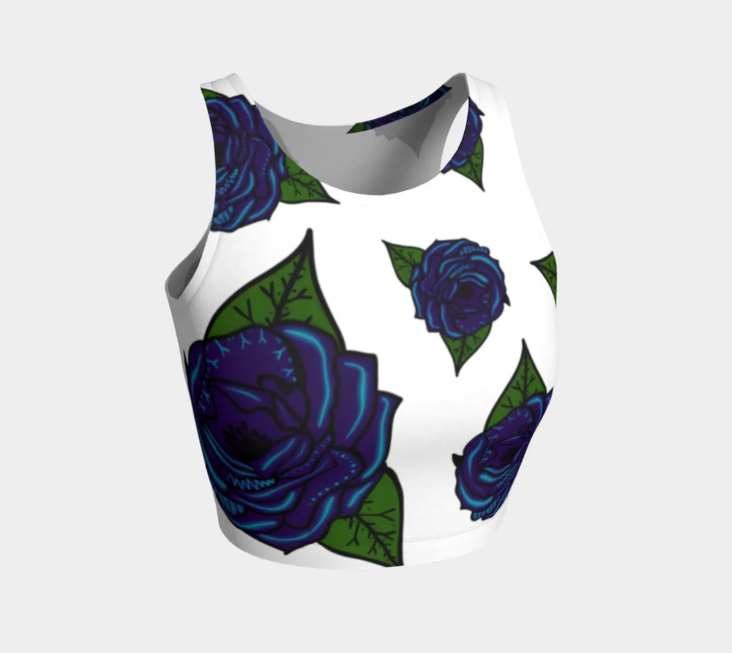 Blue Rose Crop Top